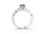 White gold Fancy Green Radiant Cut Diamond Solitaire Celtic Knot Ring with Four-Prong Setting_75