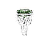 White gold Fancy Green Radiant Cut Diamond Solitaire Celtic Knot Ring with Four-Prong Setting_77