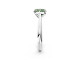 White gold Fancy Green Radiant Cut Diamond Solitaire Engagement Ring with Cathedral Setting and Four-Prong Mount_168