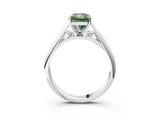 White gold Fancy Green Radiant Cut Diamond Solitaire Engagement Ring with Cathedral Setting and Four-Prong Mount_29