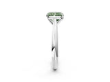 White gold Fancy Green Radiant Cut Diamond Solitaire Engagement Ring with Cathedral Setting and Four-Prong Mount_34