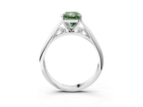 White gold Fancy Green Radiant Cut Diamond Solitaire Engagement Ring with Cathedral Setting and Four-Prong Mount_83