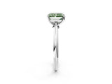 White gold Fancy Green Radiant Cut Diamond Solitaire Engagement Ring with Classic Band and Four-Prong Setting_114
