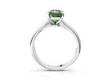 White gold Fancy Green Radiant Cut Diamond Solitaire Engagement Ring with Classic Band and Four-Prong Setting_115