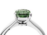 White gold Fancy Green Radiant Cut Diamond Solitaire Engagement Ring with Classic Band and Four-Prong Setting_117