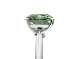 White gold Fancy Green Radiant Cut Diamond Solitaire Engagement Ring with Classic Band and Four-Prong Setting_118