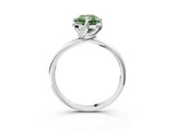 White gold Fancy Green Radiant Cut Diamond Solitaire Engagement Ring with Four-Prong Setting and Classic Band_23