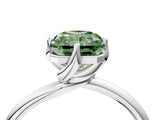 White gold Fancy Green Radiant Cut Diamond Solitaire Engagement Ring with Four-Prong Setting and Classic Band_24