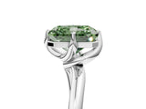 White gold Fancy Green Radiant Cut Diamond Solitaire Engagement Ring with Four-Prong Setting and Classic Band_25