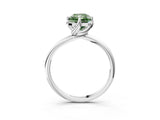 White gold Fancy Green Radiant Cut Diamond Solitaire Engagement Ring with Four-Prong Setting and Classic Band_35