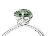 White gold Fancy Green Radiant Cut Diamond Solitaire Engagement Ring with Four-Prong Setting and Classic Band_36
