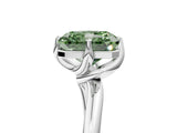 White gold Fancy Green Radiant Cut Diamond Solitaire Engagement Ring with Four-Prong Setting and Classic Band_37