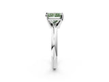 White gold Fancy Green Radiant Cut Diamond Solitaire Engagement Ring with Round Band and Four-Prong Setting_165