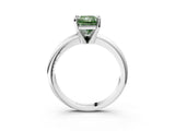 White gold Fancy Green Radiant Cut Diamond Solitaire Engagement Ring with Round Band and Four-Prong Setting_165