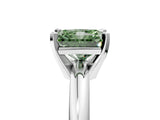 White gold Fancy Green Radiant Cut Diamond Solitaire Engagement Ring with Round Band and Four-Prong Setting_167