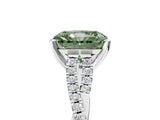 White gold Fancy Green Radiant Cut Diamond Solitaire Engagement Ring with Twisted Pavé Band and Four-Prong Setting_85
