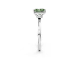 White gold Fancy Green Radiant Cut Diamond Solitaire Ring with Classic Band and Four-Prong Setting_2