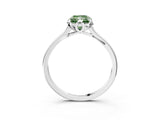 White gold Fancy Green Radiant Cut Diamond Solitaire Ring with Flower Prong Setting and Classic Band_3