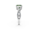 White gold Fancy Green Radiant Cut Diamond Solitaire Ring with Four-Prong Setting and Twisted Pavé Band_61