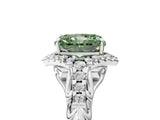 White gold Fancy Green Radiant Cut Diamond Solitaire Ring with Hidden Halo and Pavé Band_44