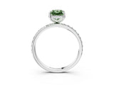 White gold Fancy Green Radiant Cut Diamond Solitaire Ring with Pavé Band and Hidden Halo_35