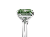 White gold Fancy Green Radiant Cut Diamond Solitaire Ring with Six-Prong Setting and Classic Band_288
