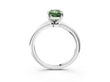White gold Fancy Green Radiant Cut Diamond Solitaire Ring with Six-Prong Setting and Classic Band_293