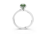 White gold Fancy Green Radiant Cut Diamond Solitaire Ring with Thin Band and Prong Setting_16