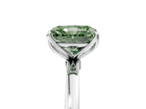 White gold Fancy Green Radiant Cut Diamond Solitaire Ring with Thin Band and Prong Setting_18