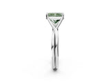 White gold Fancy Green Radiant Cut Diamond Solitaire Twist Band Prong Setting Ring_69