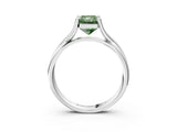 White gold Fancy Green Radiant Cut Diamond Solitaire Twist Band Prong Setting Ring_69
