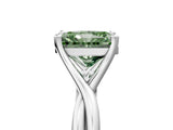 White gold Fancy Green Radiant Cut Diamond Solitaire Twist Band Prong Setting Ring_72