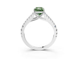 White gold Fancy Green Radiant Cut Diamond Split Shank Pavé Engagement Ring with Four-Prong Setting_72