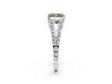 White gold Fancy Green Radiant Cut Diamond Split Shank Pavé Engagement Ring with Four-Prong Setting_76