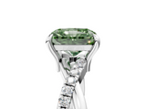 White gold Fancy Green Radiant  Cut Diamond Twist Band Solitaire with Prong Setting_60