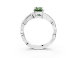White gold Fancy Green Radiant  Cut Diamond Twisted Band Engagement Ring with Prong Setting_6