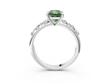 White gold Fancy Green Radiant  Cut Diamond Vine Band with Four-Prong Setting_55