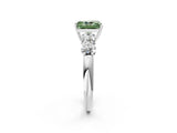 White gold Fancy Green Radiant  Cut Five-Stone Prong Set Diamond Ring with Classic Band_34