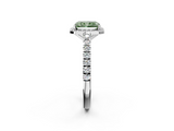 White gold Fancy Green Radiant  Cut Halo Diamond Engagement Ring with Pave Band and Four-Prong Setting_30
