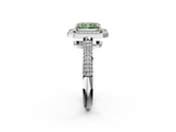 White gold Fancy Green Radiant  Cut Halo Diamond Pave Band with Four-Prong Setting_39