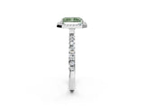 White gold Fancy Green Radiant Cut Halo Diamond Pave Band with Prong Setting_2