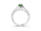 White gold Fancy Green Radiant  Cut Halo Diamond Ring with Channel Set Band and Four-Prong Setting_51