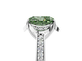 White gold Fancy Green Radiant  Cut Halo Diamond Ring with Channel Set Band and Four-Prong Setting_54