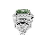 White gold Fancy Green Radiant Cut Halo Diamond Split Shank Engagement Ring with Four-Prong Setting_5