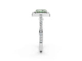 White gold Fancy Green Radiant  Cut Halo Pave Split Shank Prong Setting Ring_34
