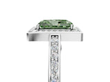 White gold Fancy Green Radiant  Cut Halo Pave Split Shank Prong Setting Ring_37