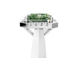 White gold Fancy Green Radiant  Cut Halo Solitaire Engagement Ring with Square Band and Four-Prong Setting_107