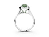 White gold Fancy Green Radiant  Cut Halo Solitaire Engagement Ring with Square Band and Four-Prong Setting_15