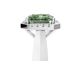 White gold Fancy Green Radiant  Cut Halo Solitaire Engagement Ring with Square Band and Four-Prong Setting_225