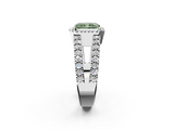 White gold Fancy Green Radiant  Cut Halo Split Shank Diamond Ring with Four-Prong Setting_47